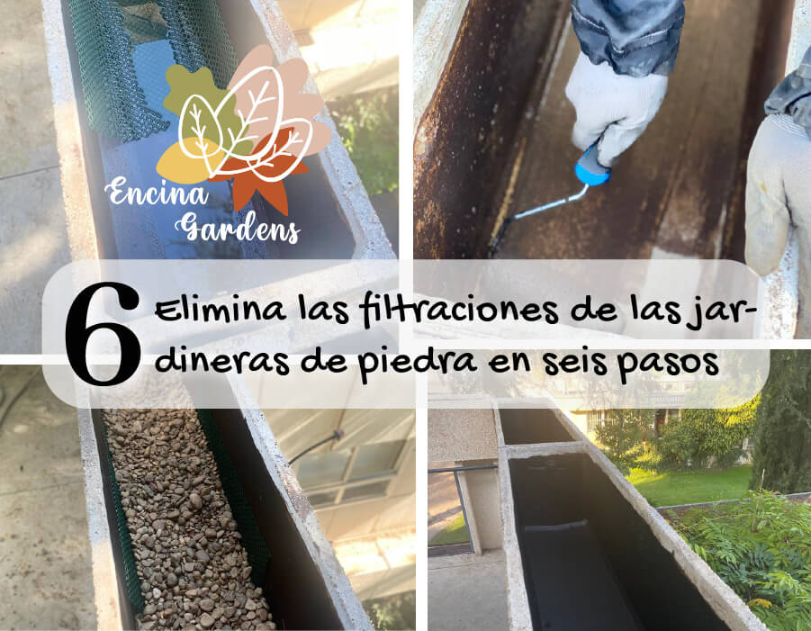 Seis pasos para eliminar filtraciones en jardineras de piedra
